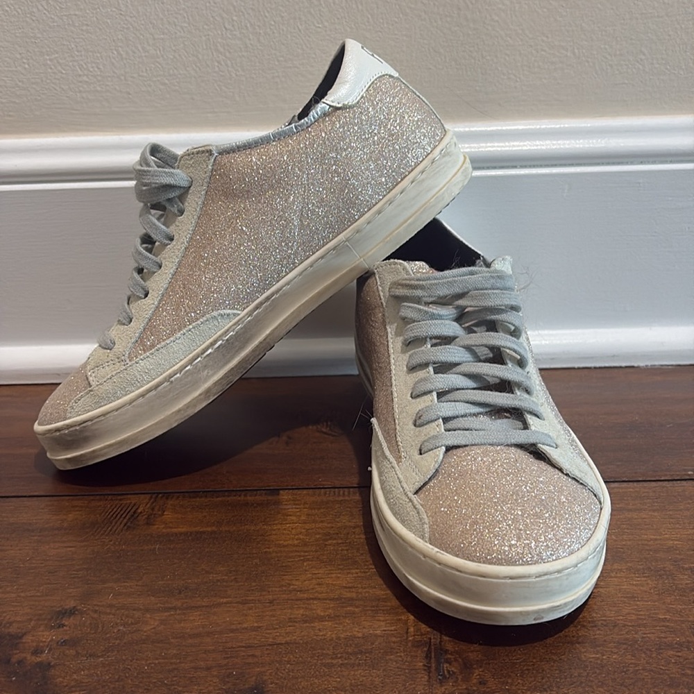 P448 platinum glitter John sneakers size 36EU